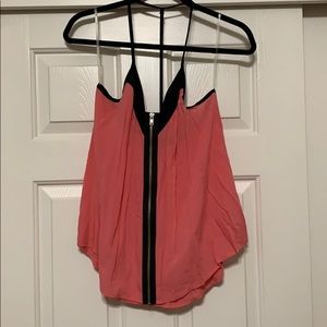 Tank top with zipper front